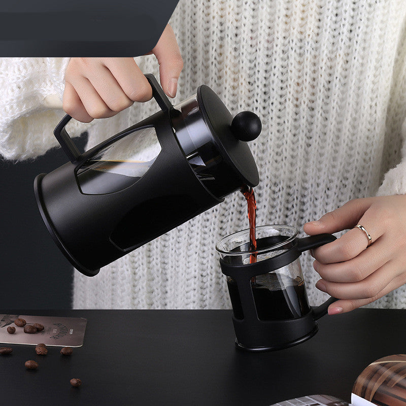 Manual French Press Coffee Maker – Borosilicate Glass & Stainless Steel