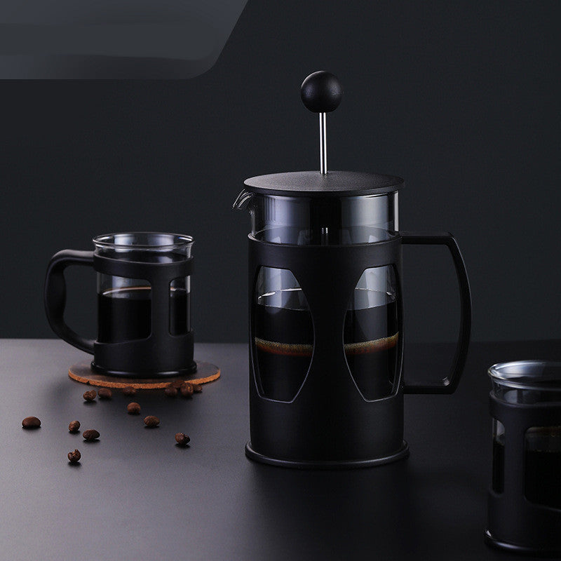 Manual French Press Coffee Maker – Borosilicate Glass & Stainless Steel
