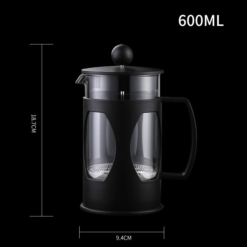 Manual French Press Coffee Maker – Borosilicate Glass & Stainless Steel