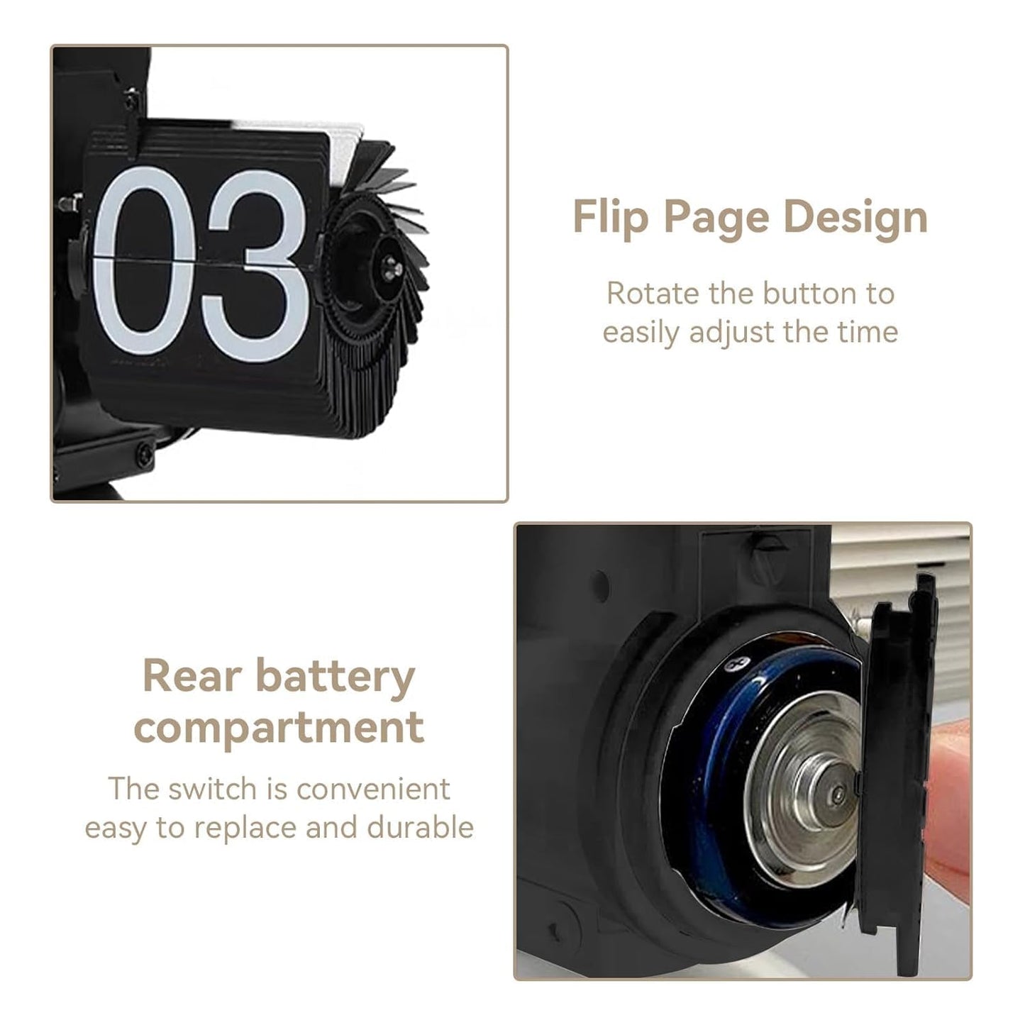 Retro Mechanical Flip Clock – Vintage Desk Alarm & Table Display