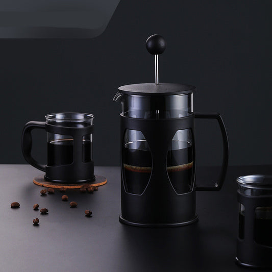 Manual French Press Coffee Maker – Borosilicate Glass & Stainless Steel