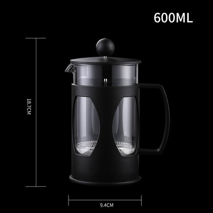 Manual French Press Coffee Maker – Borosilicate Glass & Stainless Steel