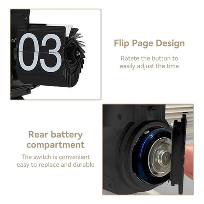 Retro Mechanical Flip Clock – Vintage Desk Alarm & Table Display